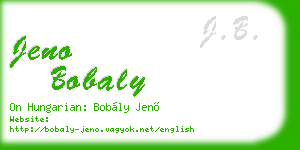 jeno bobaly business card